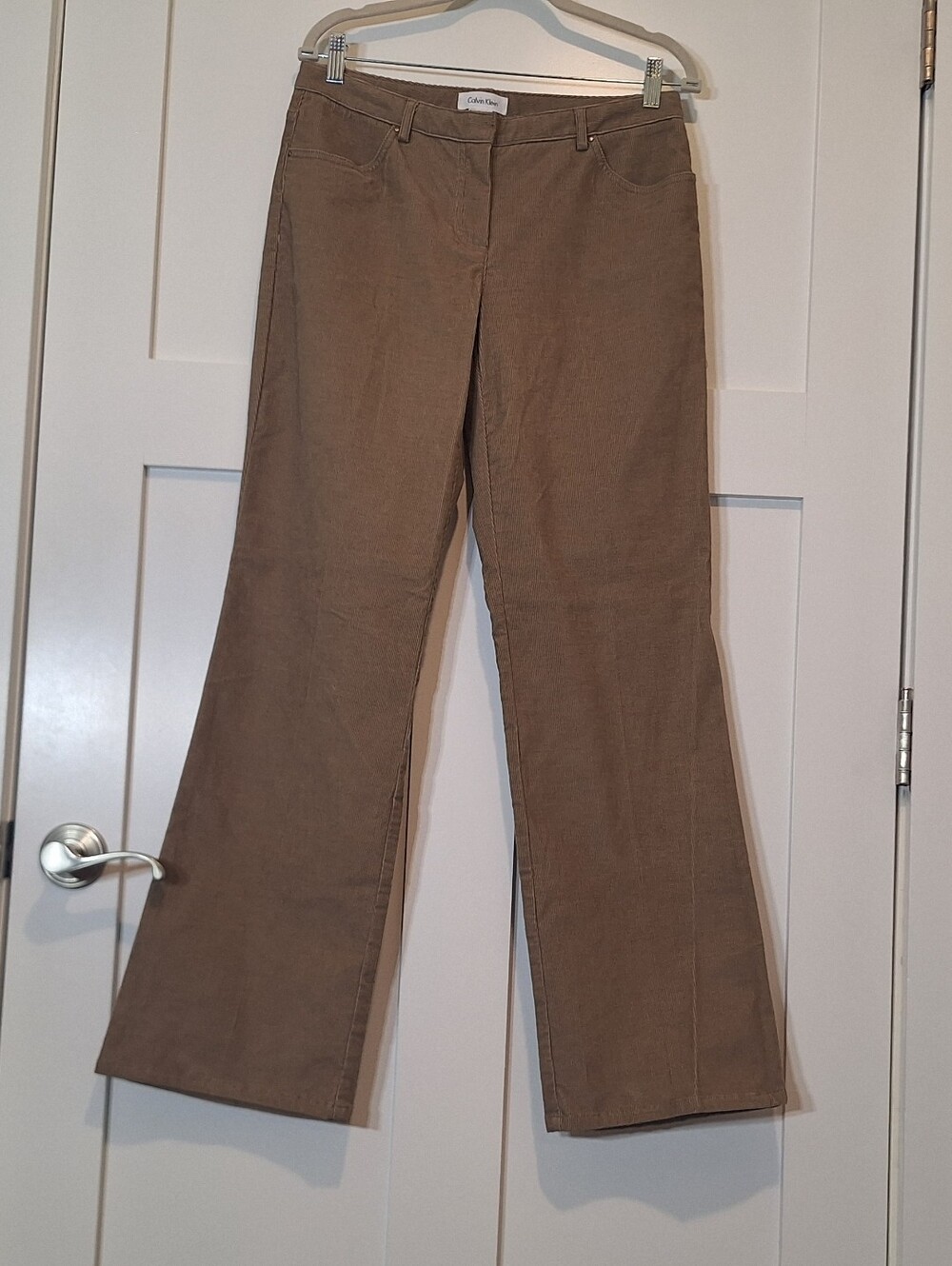 Calvin Klein Corduroy Bootcut Midrise Pants Stretch Light Brown Tan Size 8